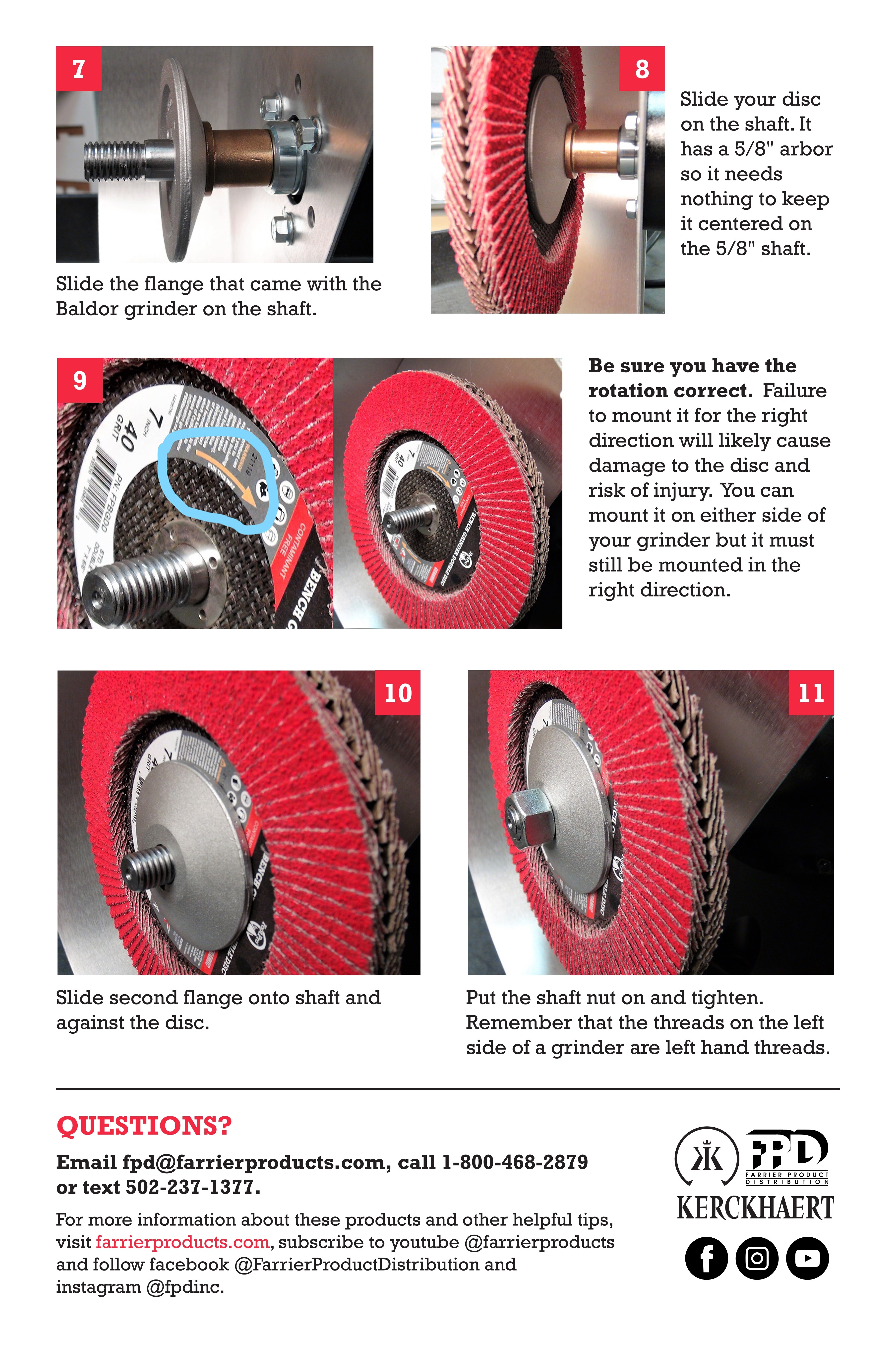 FootPro Double Sided Bench Grinder Disc Mounting Instructions - Page 2