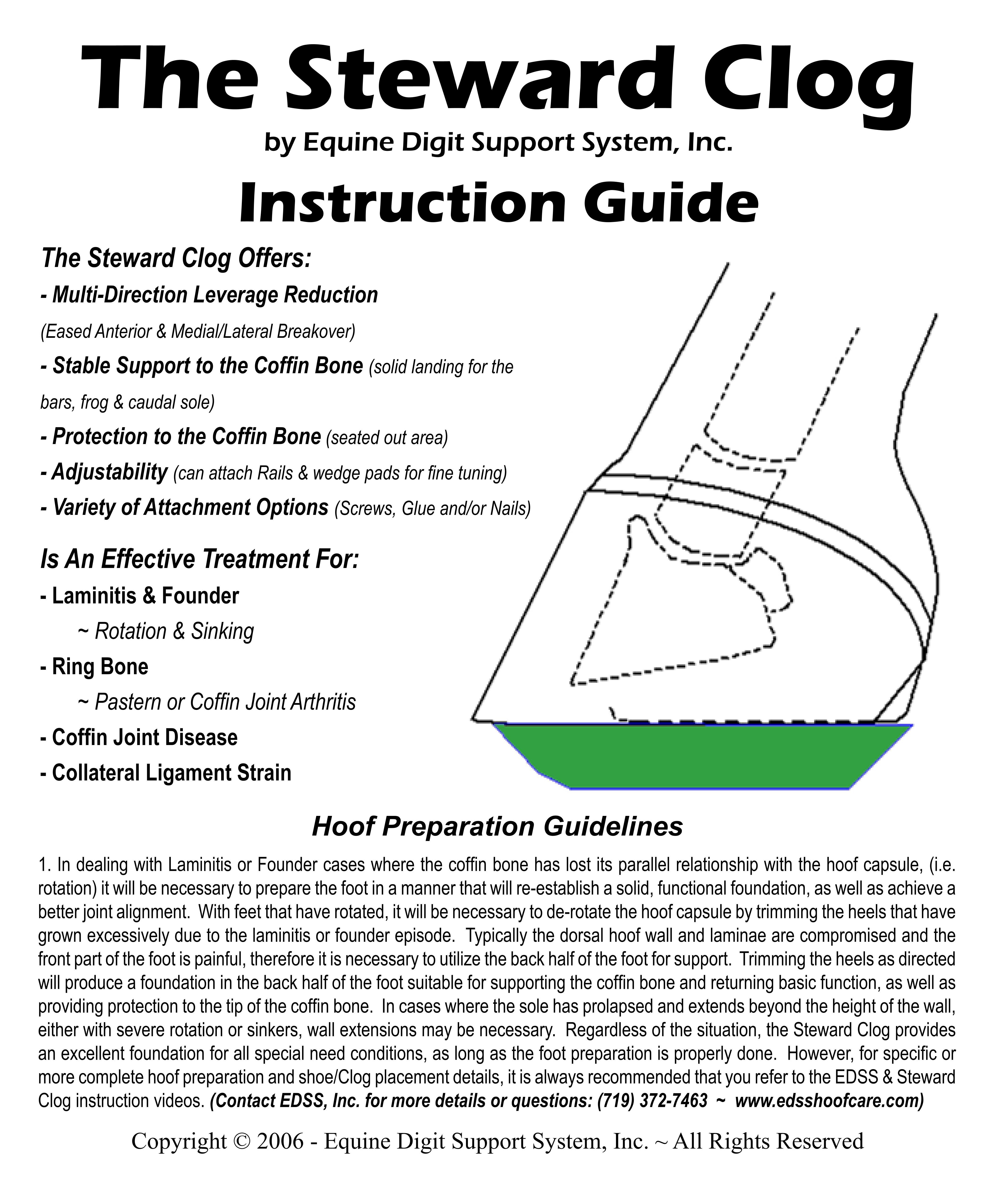 Steward Clog Instruction Sheet 1